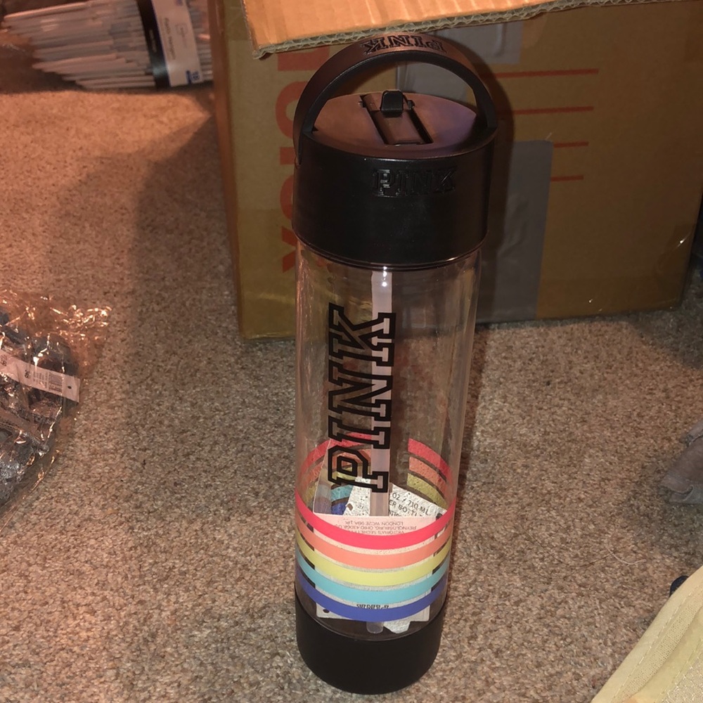 PINK water bottle.